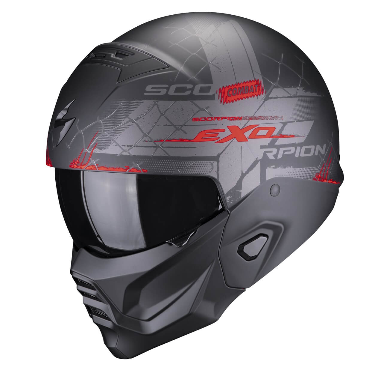 *Scorpion EXO-COMBAT II XENON mattschwarz-rot