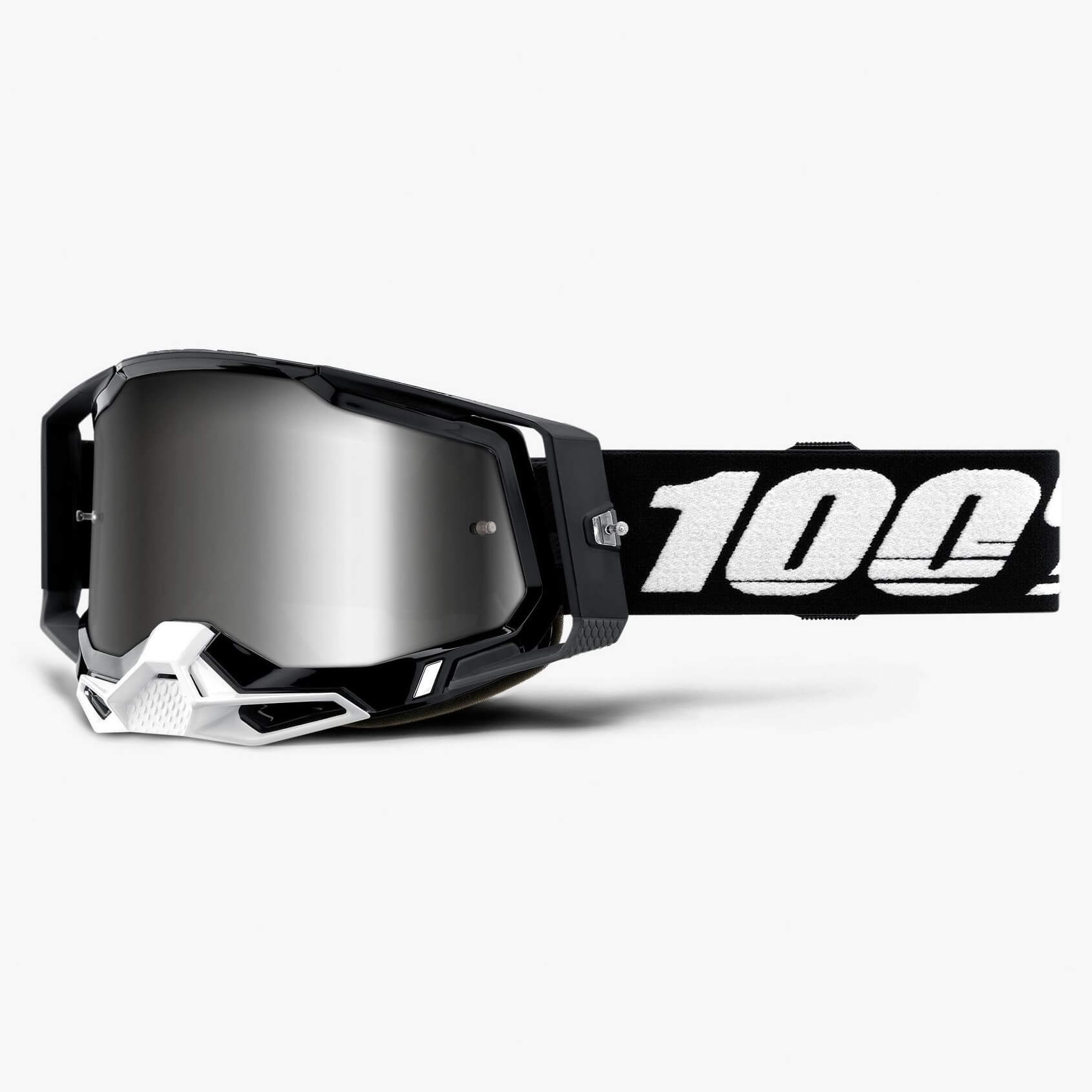 Brille 100% Racecraft II schwarz - silber gespiegelt