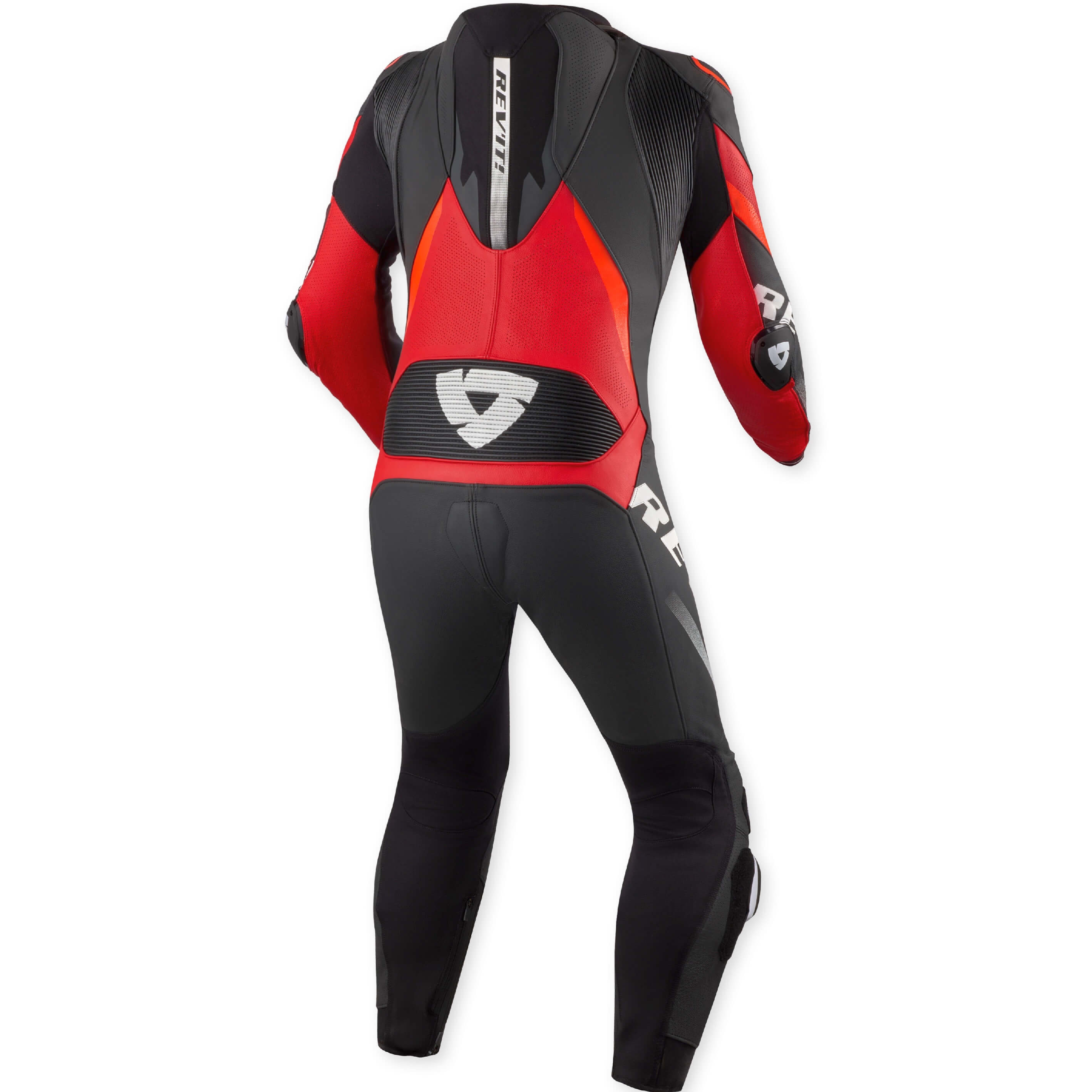 REV'IT! Einteilige Lederkombi Hyperspeed 3 Schwarz-Neon Rot
