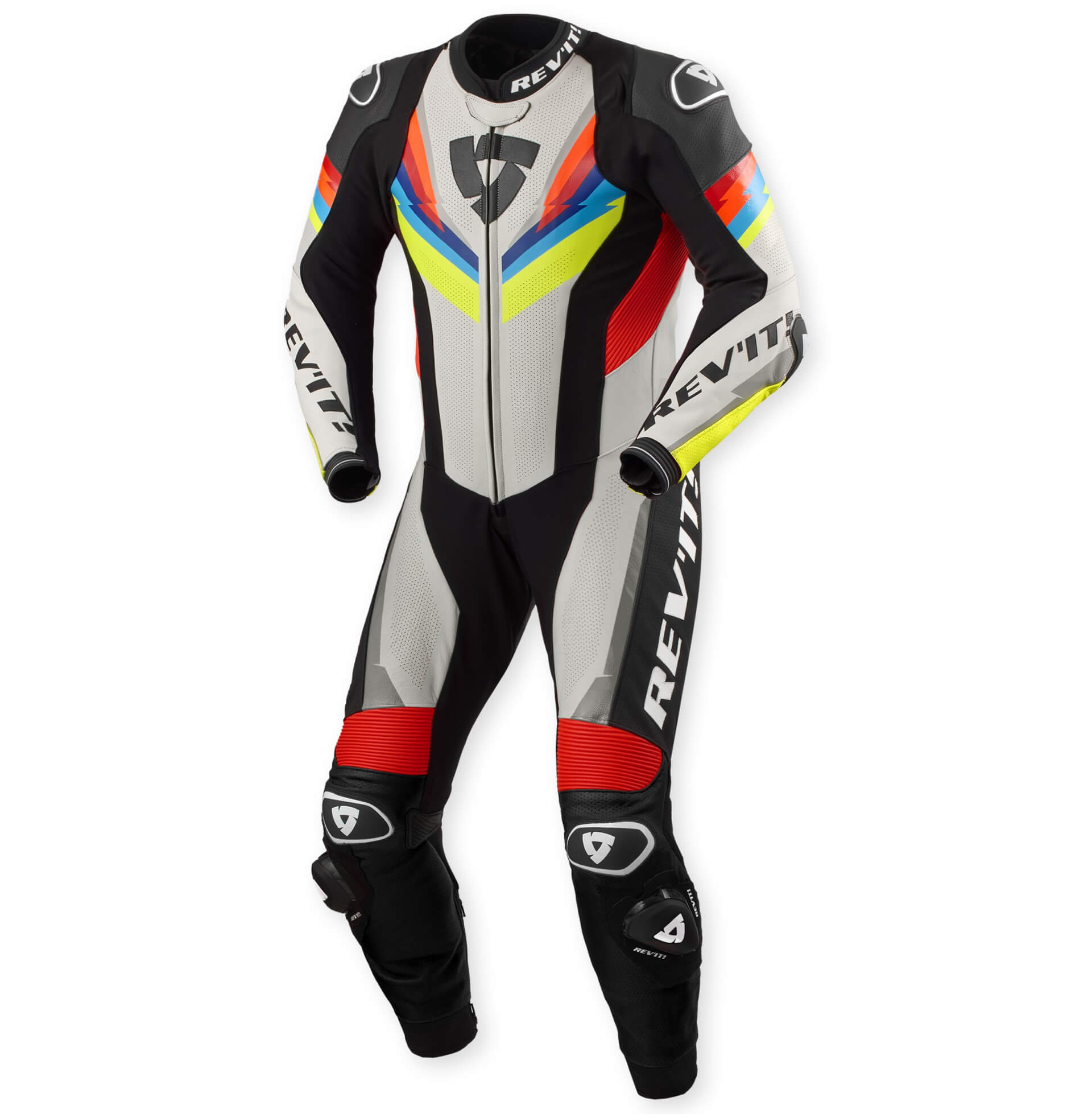 REV'IT One Piece Quantum 3 Light Grey-Neon Yellow