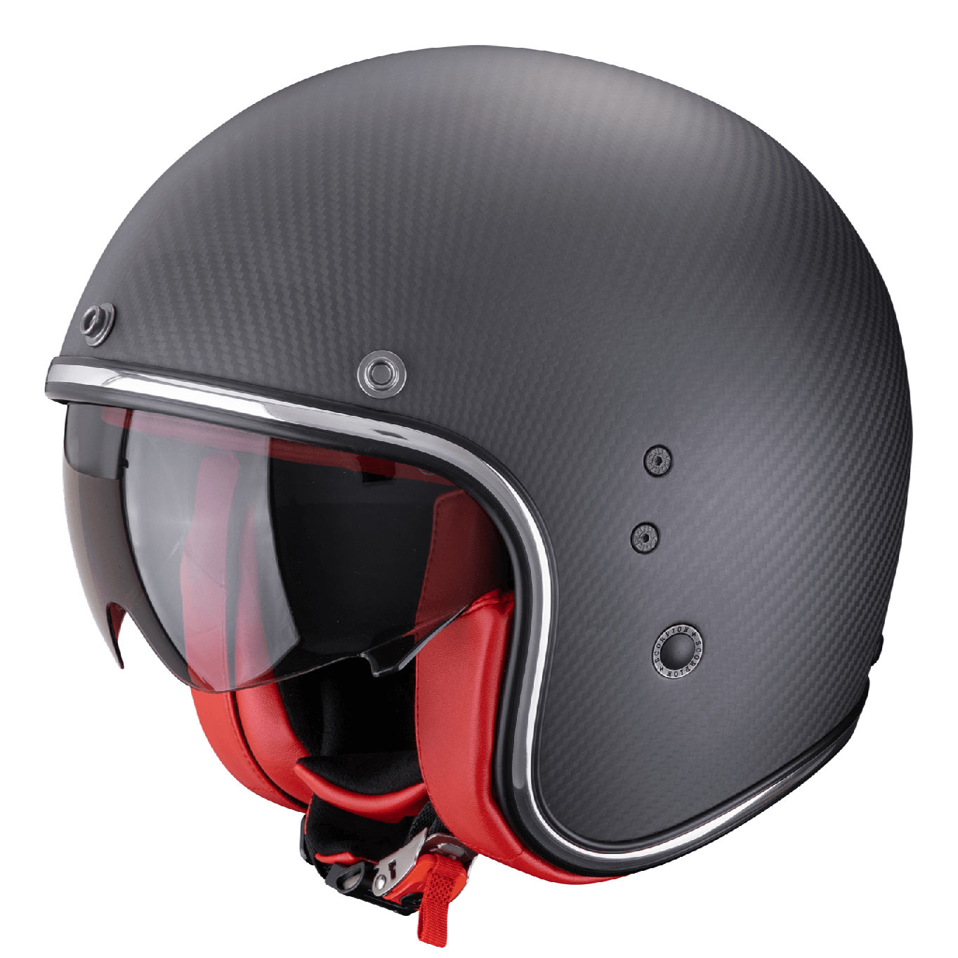 Scorpion BELFAST EVO CARBON SOLID Matt Black-Red