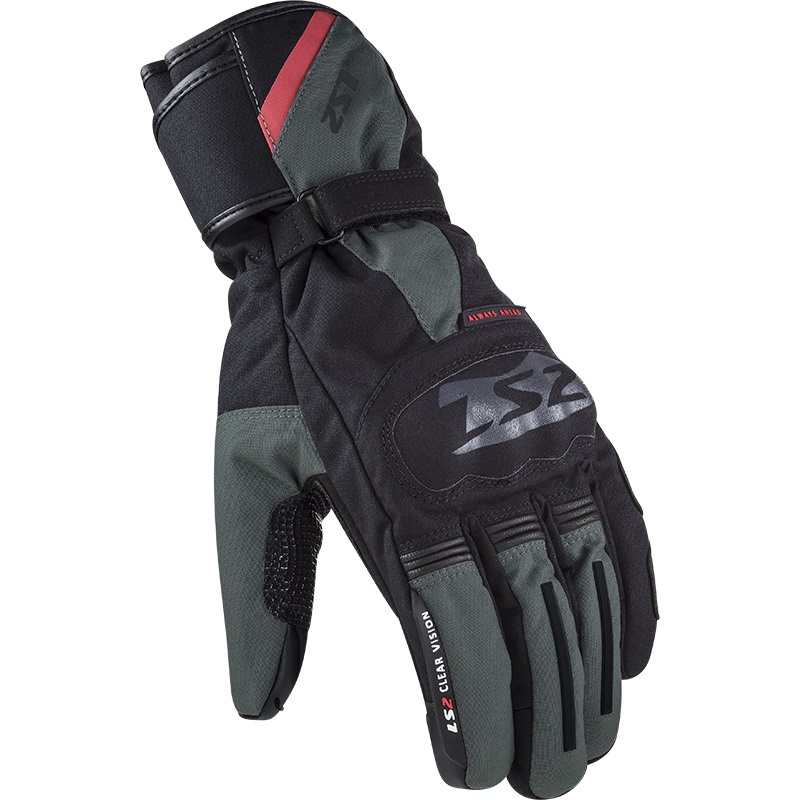 LS2 SNOW MAN GLOVES BLACK GREEN