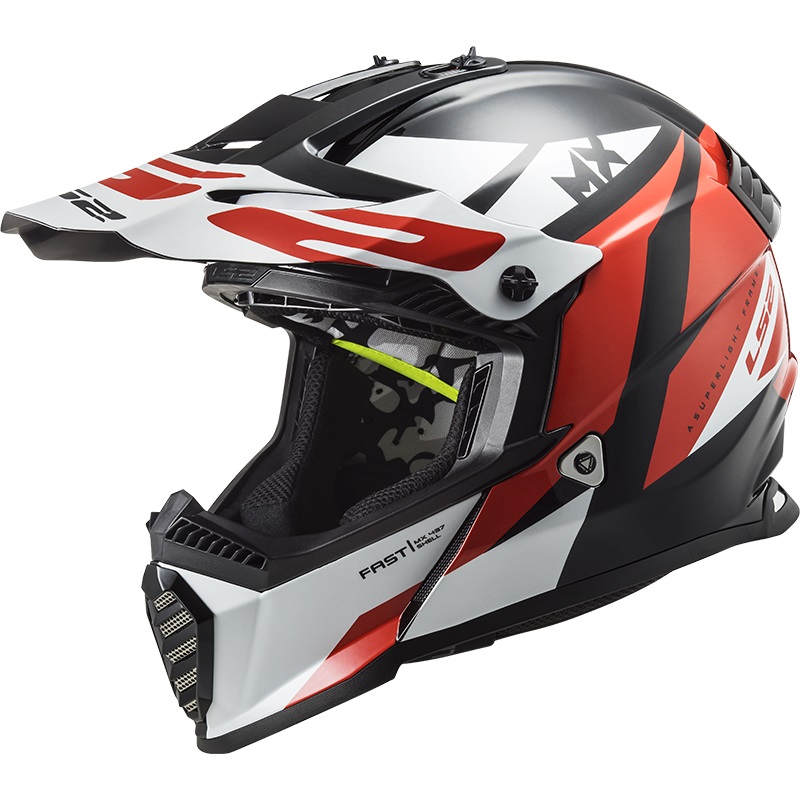 *LS2 MX437 FAST EVO MINI STRIKE BLACK WHITE RED