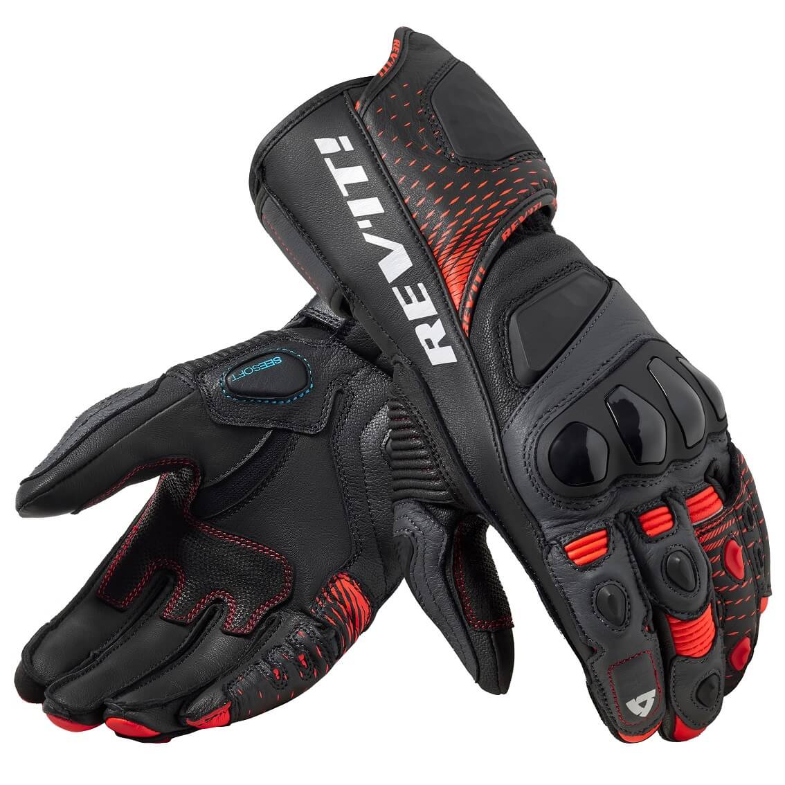 REV'IT Handschuhe Control Schwarz-Neon Rot