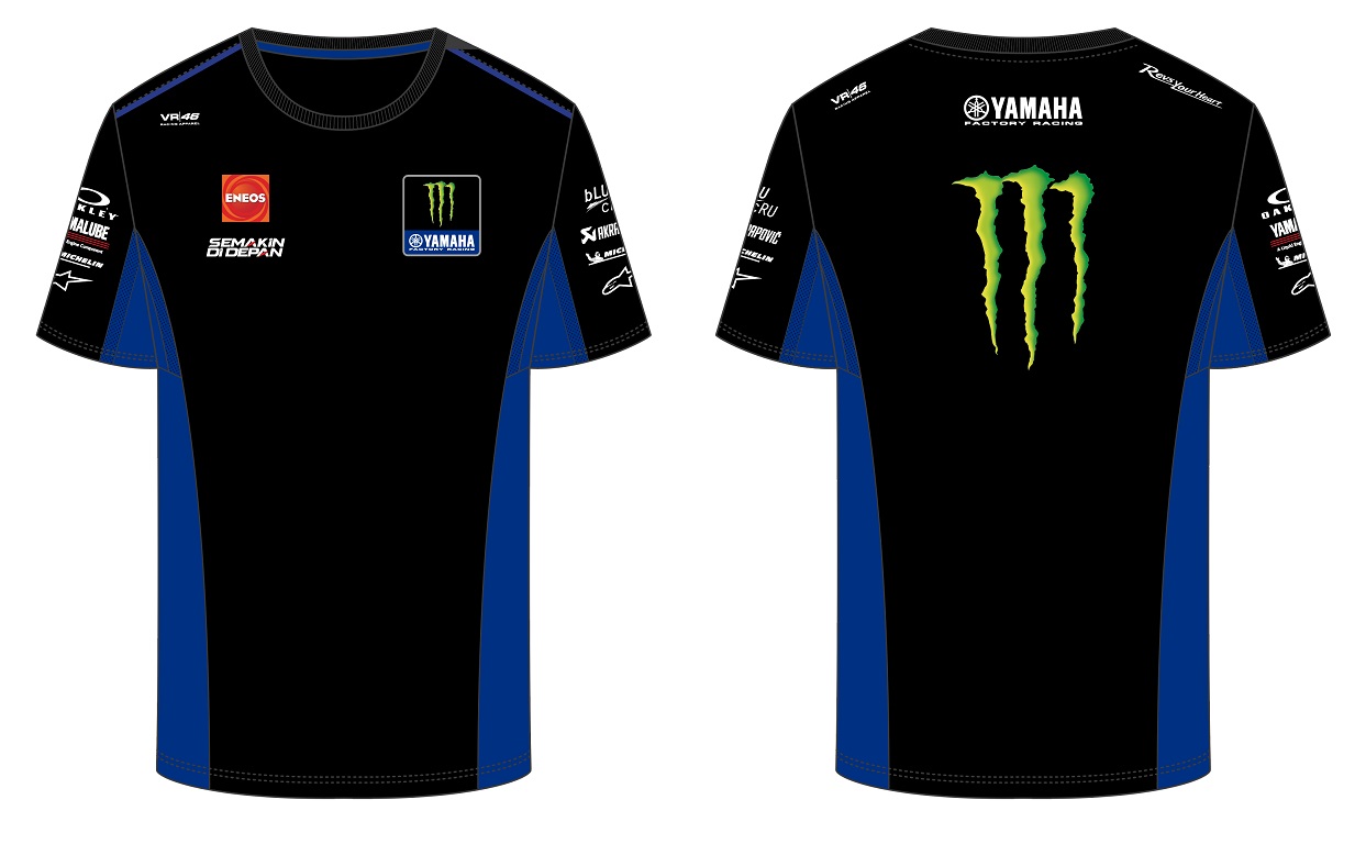 VR46 T-Shirt Yamaha Factory Replica black blue