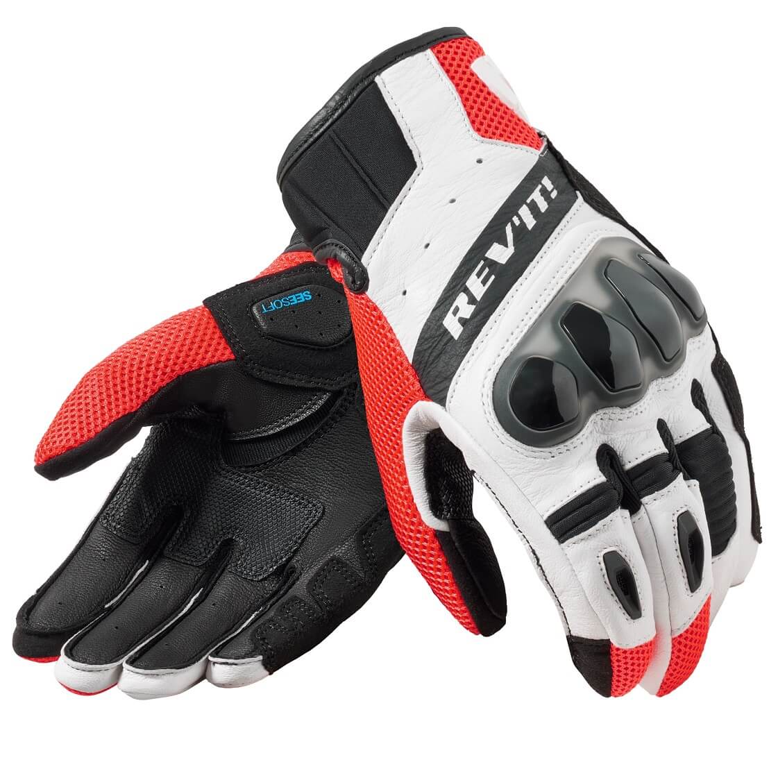 REV'IT Handschuhe Ritmo Schwarz-Neon Rot