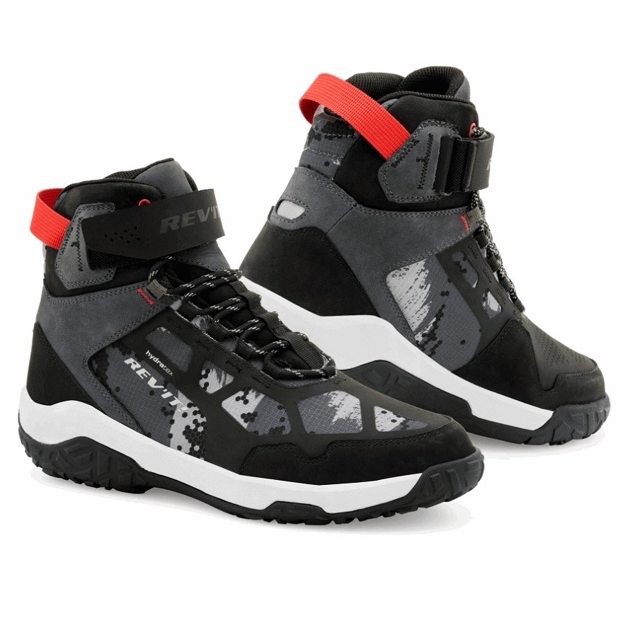 REV'IT Schuhe Descent H2O Schwarz-Rot,